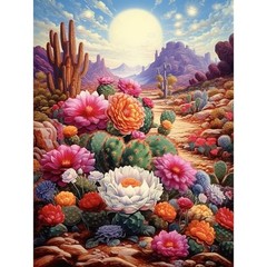 Acudotr Diamond Painting Kits for Adults, 5D DIY 12×16 inches, Cactus Flower