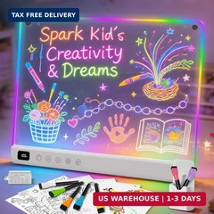 Led Drawing Board with 13 Light Effects, 16″ Rechargeable Glow Doodle LED Note B