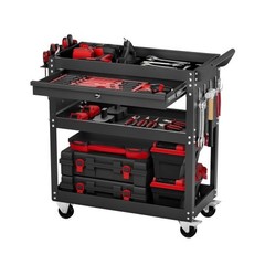 4-Tier Tool Cart with Wheels, 350 lbs Load Capacity, Rolling Work Cart with …