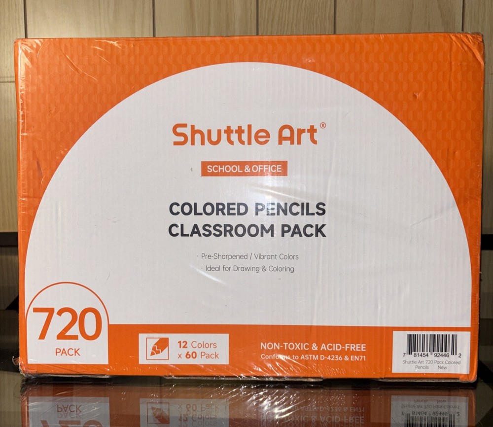 720 Colored Pencils Bulk, 12 Vibrant Colors, Pack of 60, Pre-sharpened Coloring