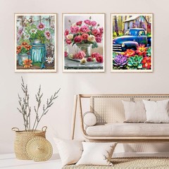 EWJRNSF 6 Pack Diamond Painting Kit Full 11.8 x 15.7 inches, C 6 Flowers