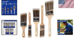 5-Pack Flat & Angle Paint Brushes for Precision Painting – Ideal for Any Surface