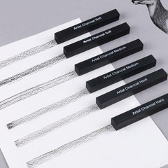 Artist Compressed Charcoal Sticks for Sketching, Drawing, Shading, Soft, Medium,