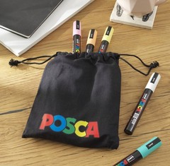 Posca Pastel PC-5M Assorted Paint Marker Pens Water Based 12 Pack & Pouch Uni