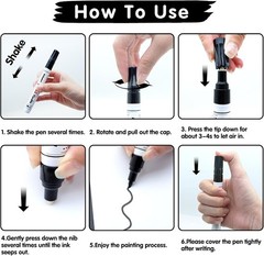 2 Pack Black Paint Pens – Waterproof Medium Point Permanent Markers for Crafts