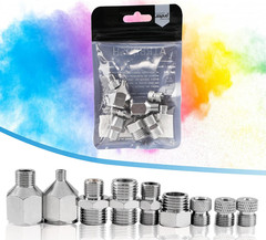 9Pcs Airbrush Adapter Set Air Brush Fitting Connector Kit Airbrush Accessories f
