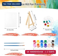 8 Pack 8 * 10In Canvas Boards for Painting, Art Canvas for Drawing with 16 Brush