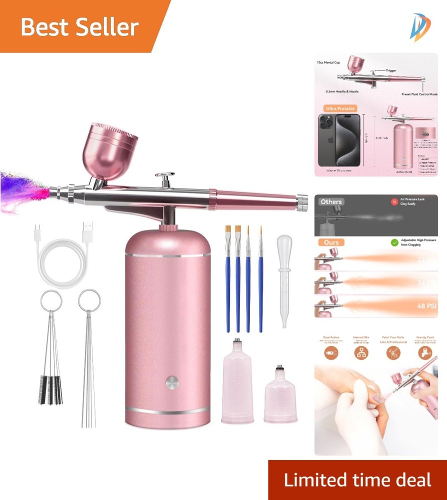 Professional Airbrush Kit – Cordless 48PSI Compressor for Cake Decorating & Art