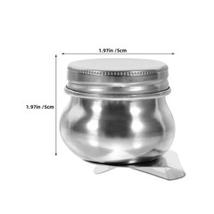 3Pcs Stainless Steel Oil Palette Cups with Clip Brush Cleaning Pot Silver