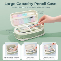 39 PCS Aesthetic School Supplies with Cute Pencil Case, 12 Color Pastel Highligh