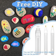 16 Pcs Refillable White Paint Pens, Acrylic Paint Markers, 3mm, 6mm, 15mm Emp…