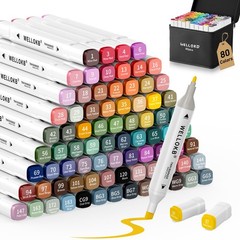 Alcohol Markers 80 Colors Dual Tip Art Drawing Painting Carrying Case WELLOKB