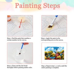 Framed Castle Paint By Number Kit For Adults DIY Wall Art Decoration Home Art