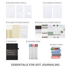 &And Per Se Dotted Journal Supplies – Journaling Kit with Dotted Notebook, St…