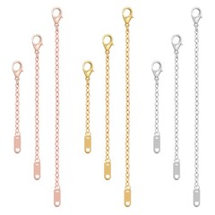 Mabor 9Pcs Necklace Extender, Jewelry Extenders for Necklaces, Rose Gold Stai…