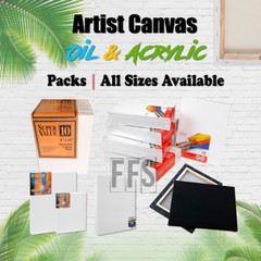 Stretched Canvas Artist Quality Oil Acrylic White 3 to 20 PACK lot ALL SIZES NEW