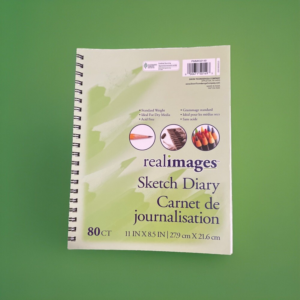 Sketch Diary by realimages White Drawing Paper, 80 Sheets, 11 x 8.5 Inches