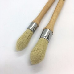 Mop Style Paint Wax And Watercolor Brush Natural Bristles 2Pc Set Size 21 & 25