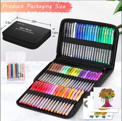 Soucolor Gel Pens for Adult Coloring Books, Deluxe 120 Pack-60 120, Black