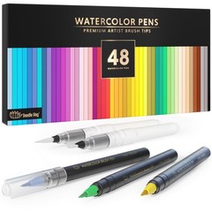 48 Premium Watercolor Pens +2 Highly Blendable Watercolor Markers, Flexible T…