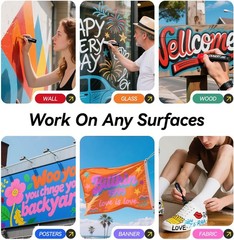 12 Vibrant Colors Jumbo Poster Markers, 15MM Thick Permanent 12