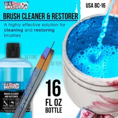 16oz Brush Cleaner, Restorer, Clean Dried Paint Brushes, Airbrushes, Acrylic Oil