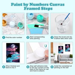 MOGTAA Moon Night Paint by Number Kit for Adults 8 x 12 inches, Ninght