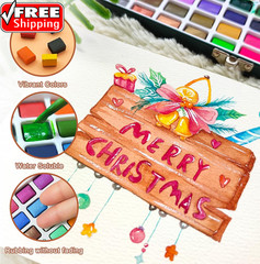 Watercolor Paint Set 100 Colors with Metallic in Portable Box, Paint Kit with Wa