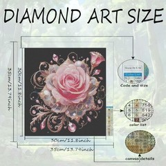 Pink Flowers Diamond Art Kits For Adults,5D 13.79 x inches, YP010