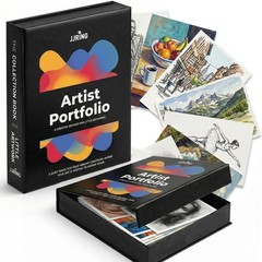 9×12 Foldable Art Portfolio Storage with Elastic Bands, Student Artwork Keeps…