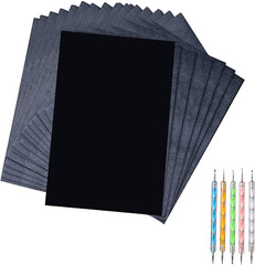 50 hojas de papel carbón, papel de grafito negro papel de calco de transferencia