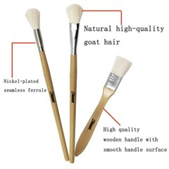 Sdanart Gilding Brush Set,7 PCS Varies (Small to Large), Light Yellow