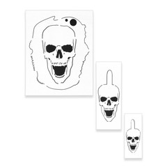 Custom Shop Airbrush Stencil Skull Design Set #3, 3 Laser Cut Reusable Templates