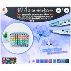 DecoTime Stackable 12 Professional Aquamarkers – Dual Tip Water Based – Various