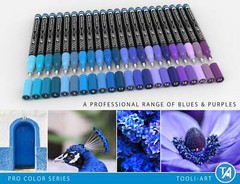 Acrylic Paint Pens 22 Assorted Blue And Purple Pro Color Series (EXTRA FINE)