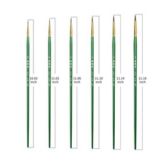 XDT#300-1 Pin Point Art Brush 6Pc #5/0#3/0#0#1#2#3 Nylon Acrylic Oil Watercolor