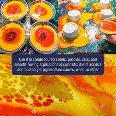 Professional Gloss Pouring Medium 32Oz (Quart) – Improves Paint Flow & Cell Effe