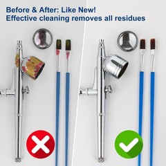 Airbrush Cleaning Kit Pot with 6 Cleaner 2 Thinner 100ml Water Based Acrylic