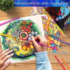 72 Colors Colored Pencils Adults Coloring Books Soft Core Teen Art Gift Kit