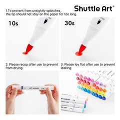 Brush Tip Alcohol Markers, Dual Tip Brush & Fine Tip Art Marker Set, 121 Colo…