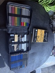 Caliart Drawing Art Supplies Kit, Sketching Pencils~ New In Case
