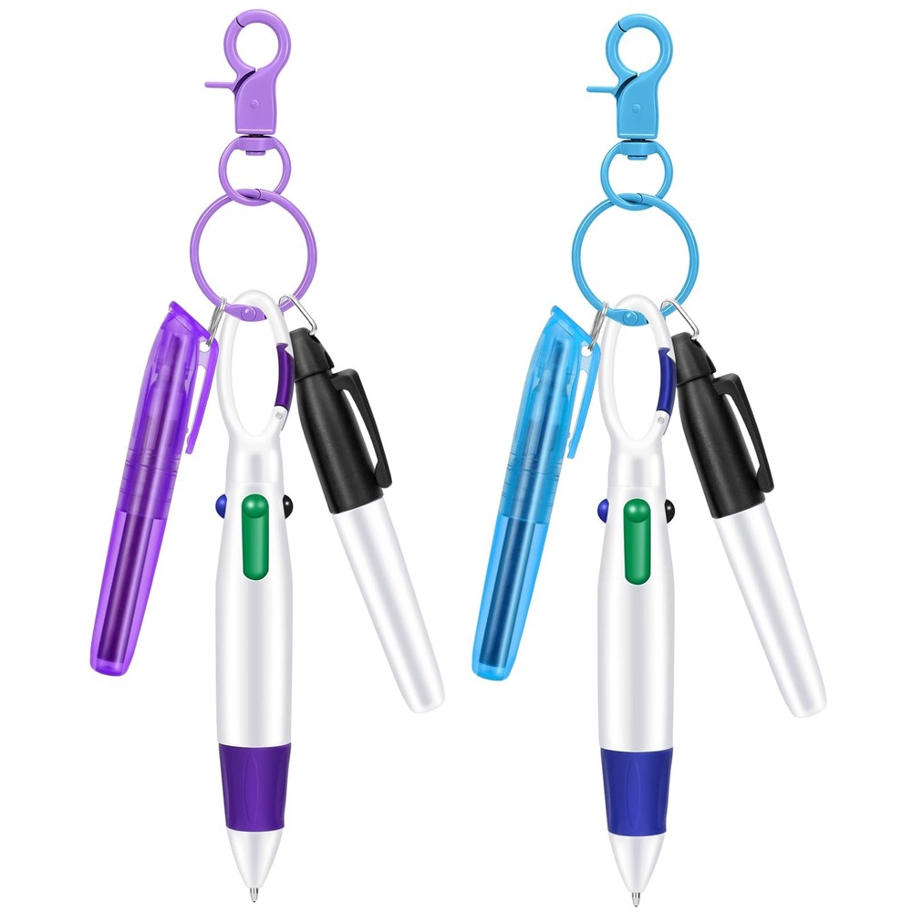 KINYFY 8 Pcs Mini Highlighter Nurse Pen 1 Count (Pack of 8), Blue & Purple