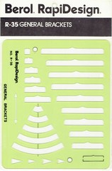 Berol® RapiDesign® Template: R-35 General Brackets