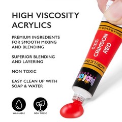 Acrylic Paint Set Canvas Art Paints 24 Colors Perfect Paint Finish(0.41oz,12 ml)