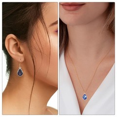 20PCS 12x20mm Alloy Glass Crystal Teardrop Charm Crystal Purple
