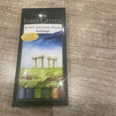 Faber-Castell Indian Ink Pitt Artist Pens – 6 Box Landscape #167105 …tatty box
