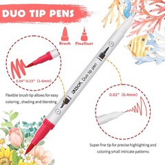 Dual Tip Brush Art Markers for Drawing Journaling and Coloring