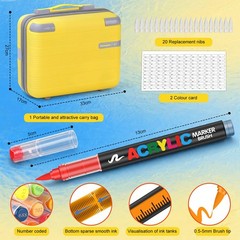360 Colors Acrylic Paint Markers with a storage box, Soft Brush Tip Acrylic M…