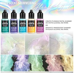 5 Pack Color-Changing Alcohol Inks for Crafts – Precision Tip – 15ml Bottles