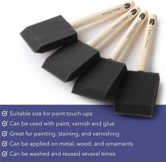 Foam Paint Brushes Wooden Handle For Painting Staining Varnish And DIY Crafts